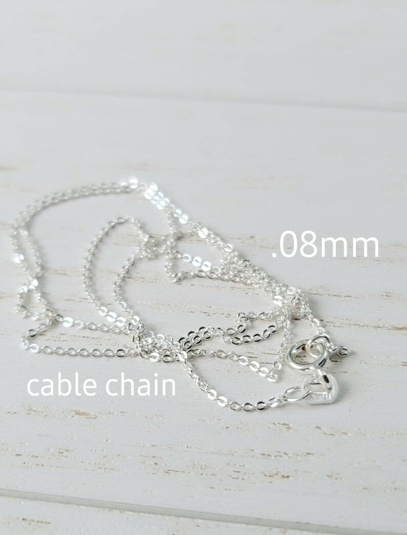 Sterling Silver Chain Necklace 925 Genuine, Silver Chain, Cable Chain, Box Chain, Silver Rolo Chain, Necklace for women image 2