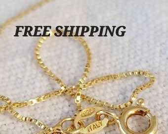 Gold Box Chain, Gold filled Chain, Gold Necklace, Finished Chain, Everyday Box Chain, Simple, Delicate Chain, Minimalist Chain