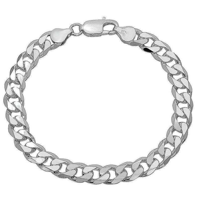 Sterling Silver 7mm Wide Figaro Chain Anklet Necklace Bracelet