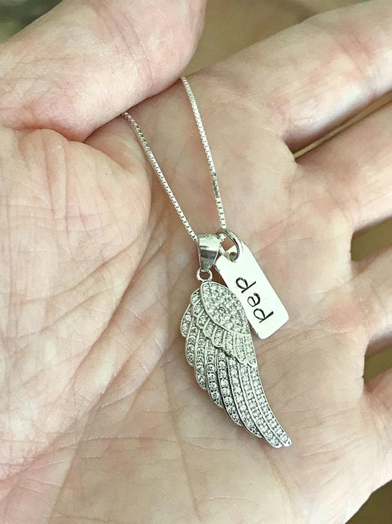 Buy Sterling Silver Angel Wing Necklace Sympathy Bereavement Online in  India - Etsy
