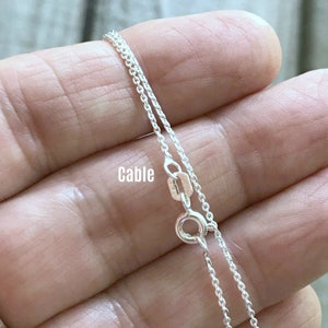 Solid .925 Sterling Silver Cable Chain, Box Chain, 14 16 18 20 22 24 30 length, 925 Solid, Sterling Silver, Finished Chain, Necklace image 4