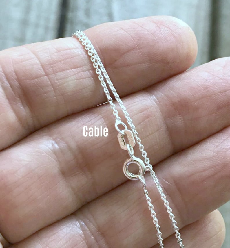 Solid .925 Sterling Silver Cable Chain, Box Chain, 14 16 18 20 22 24 30 length, 925 Solid, Sterling Silver, Finished Chain, Necklace image 4