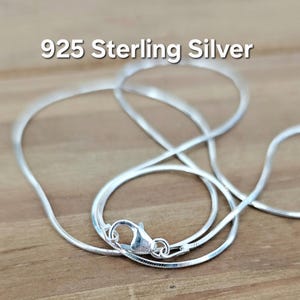 Sterling Silver Chain, Silver Snake Chain, Snake Chain Necklace, 925 Sterling Silver Chain Unisex, 1.2mm, Necklace for Women, Silver Chain