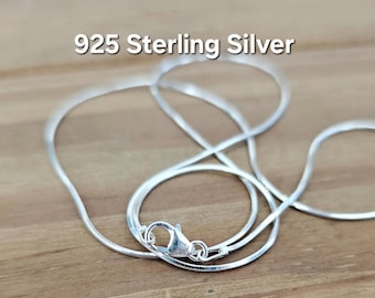 925 Sterling Silver Snake Chain Necklace - 1.2mm Unisex Chain