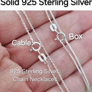 Solid .925 Sterling Silver Cable Chain, Box Chain, 14" 16" 18" 20" 22" 24" 30" length, Thin Sterling Silver Finished Chain, Necklace Gift