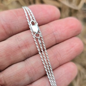 Solid .925 Sterling Silver Rope Chain, 1mm, Completed Chain, 16 18 20 22 24 30 length, 925, Sterling Silver, Finished, Necklace image 2