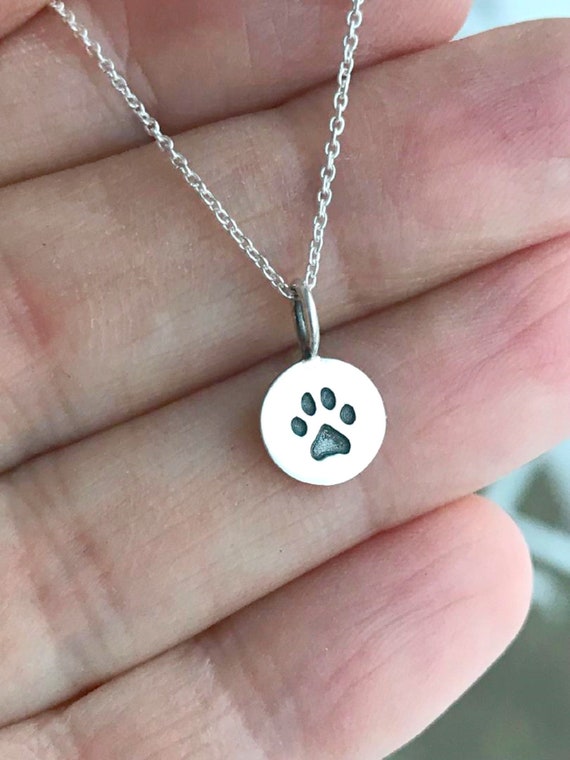Etsy dog paw print necklace deals