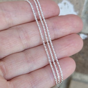 Sterling Silver Rope Chain Necklace: Thin 1mm Everyday Jewelry