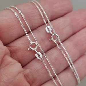 Solid .925 Sterling Silver Cable Chain, Box Chain, 14 16 18 20 22 24 30 length, 925 Solid, Sterling Silver, Finished Chain, Necklace image 2