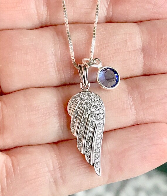 ANGEL WING NECKLACE large sterling silver pendant EASTER JEWELLERY