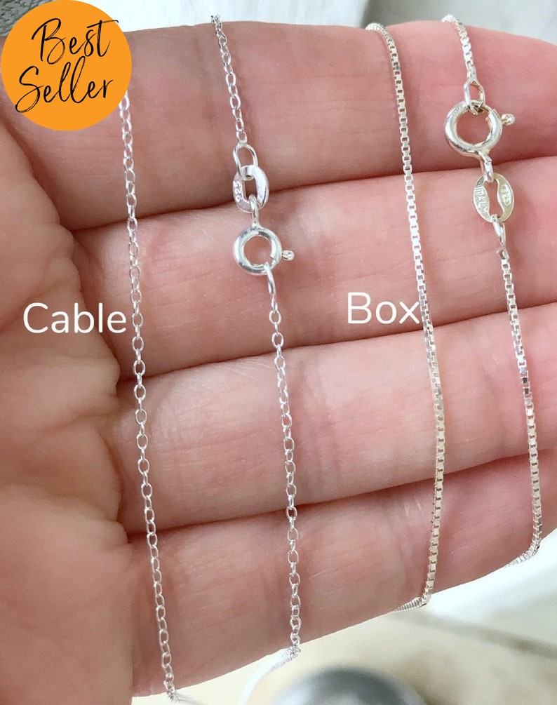 Solid .925 Sterling Silver Cable Chain, Box Chain, 14 16 18 20 22 24 30 length, 925 Solid, Sterling Silver, Finished Chain, Necklace image 9