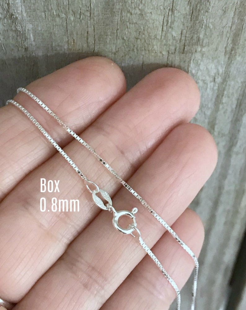 Solid .925 Sterling Silver Cable Chain, Box Chain, 14 16 18 20 22 24 30 length, 925 Solid, Sterling Silver, Finished Chain, Necklace image 5