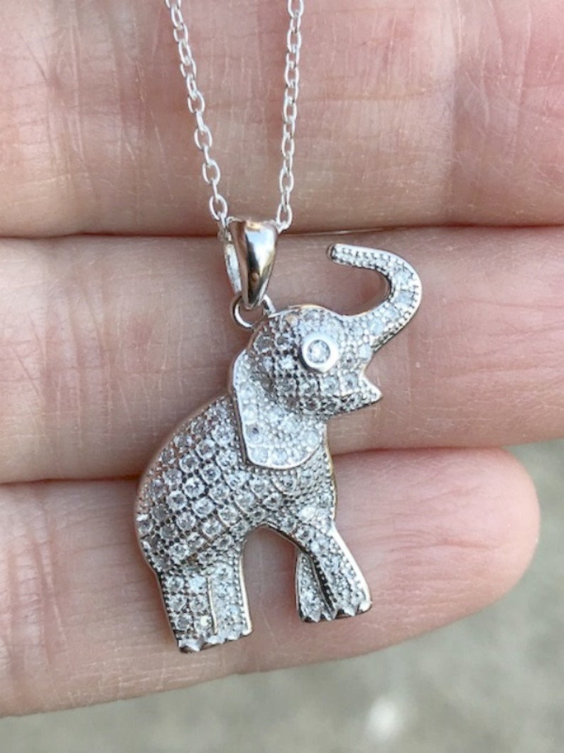 Elephant Necklace Elephant Pendant Sterling Silver Necklaces Etsy