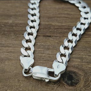 Sterling Silver Curb Link Bracelet Men&#39;s, Curb Link Solid Thick Charm Anklet Chain, Women, Birthday Gift, Anniversary Gift