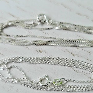 Solid .925 Sterling Silver Cable Chain, Box Chain, 14 16 18 20 22 24 30 length, 925 Solid, Sterling Silver, Finished Chain, Necklace image 3