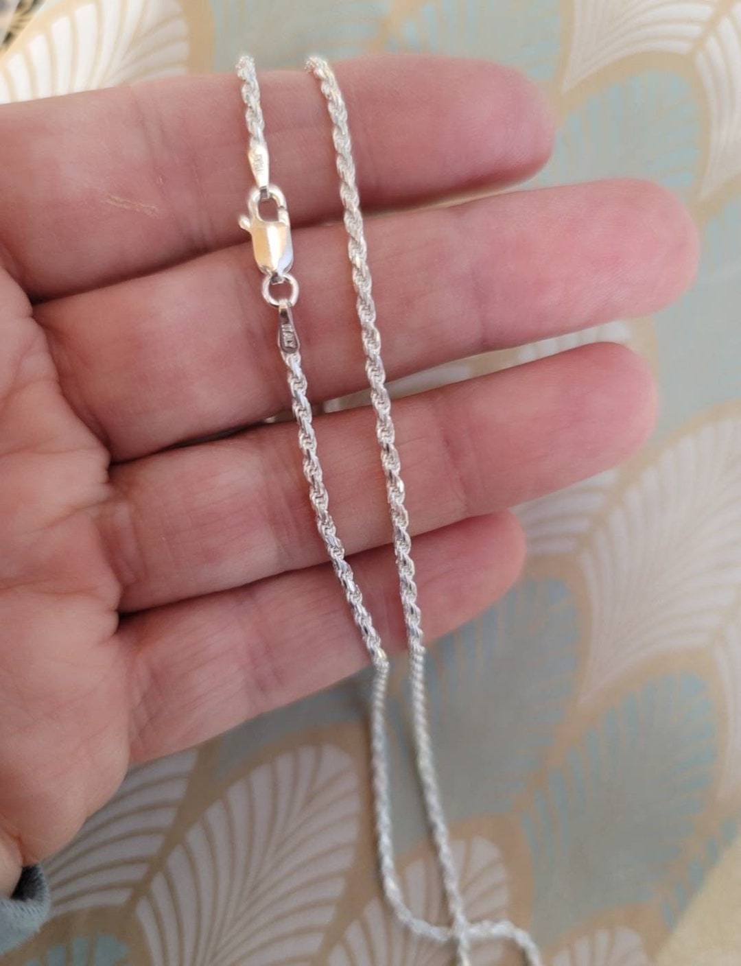 1.5mm Sterling Silver Rope Chain, Silver Chain, Sterling Silver Chain
