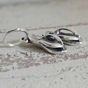 Flip Flop Charm, Flip Flop Sandal Pendant, Sterling Silver Beach Charm