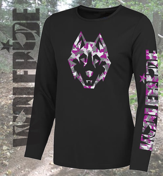 Womens mountain bike long sleeve performance top. Ladies MTB jersey, cycling bike - loose fit