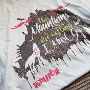 Mountians, hiking. walking, skiing, snowboarding, mountain bike t-shirt - forest, hills environment outdoors