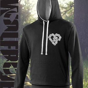 Love cycling, cycle, mountain bike, bike chain print hoodie, left breast print hooded top - pullover or zip