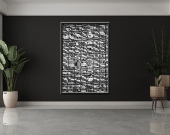 Modern black and white architectural photography. San Francisco print #5. Minimalist abstract reflection. Zen wall art.