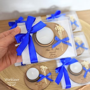 Lembrança para convidados. Porta Velas com Caixa. Velas Personalizadas para Eventos. Lembranças rústicas para velas. Porta-velas. Velas