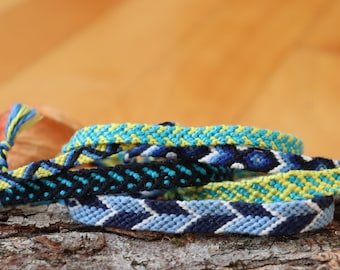 Bracelets brésiliens - Différents modèles - Teintes de bleu