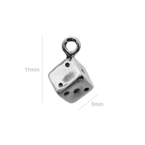 Sterling Silver Charm cube Charm Charms Pendants for Bracelet and Pendant Jewelry Making & Beading Charms