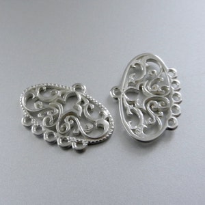 Sterling Silver Filigree Charm for Bracelet Earrings Pendant Choose Your Finish image 5