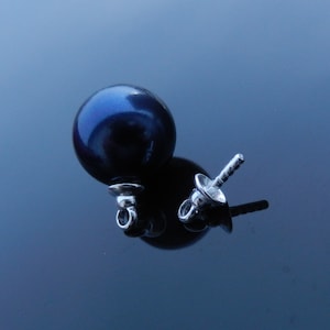 2pcs Sterling Silver Link notch Cup 4mm and Peg Drop Bail for Half Drilled Pearls and Beads