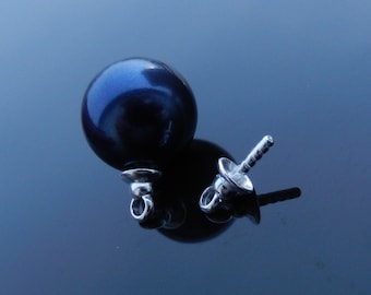 2pcs Sterling Silver Peg Bail 4mm Pearl Cup Pendant Connector