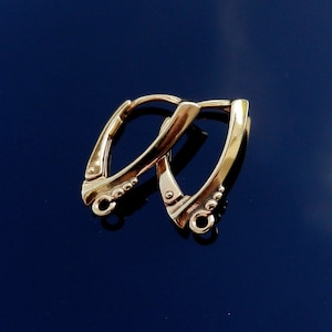 Vermeil 24k Gold Over Sterling Silver Lever Backs Europe Earwires Leverback
