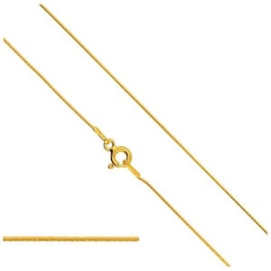Luxurious Vermeil 24k Gold Over Sterling Silver Cardano Chain 0.7mm with Spring Ring Clasp