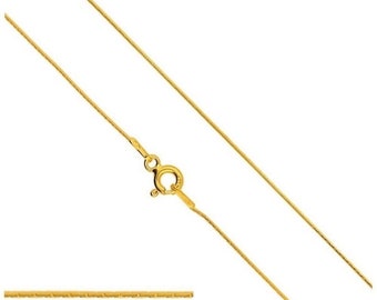 Luxurious Vermeil 24k Gold Over Sterling Silver Cardano Chain 0.7mm with Spring Ring Clasp