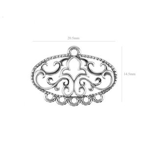 Sterling Silver Filigree Charm for Bracelet Earrings Pendant Choose Your Finish image 2