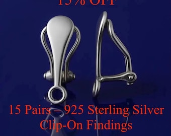 15 Paar Sterling Silber Ohrclips Zubehör: DIY Schmuck Nicht durchbohrt