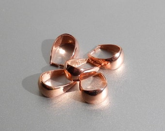 Rose Gold Pinch Bails Pendant 12mm for Necklace