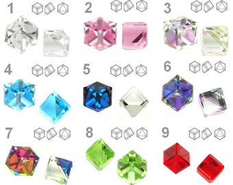 4841 Swarovski Crystal CUBE 2pcs 8mm perfect for earwires and pendants