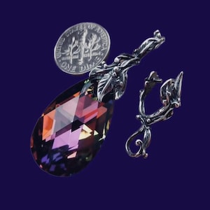 EXCLUSIVE Sterling Silver Pinch Bail for Pendant - Beautiful Large Leaf Design
