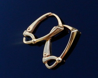 Boucles D'oreilles Dormeuses Anciennes En Vermeil (Argent Plaqué Or) Avec Jais - Style Pendantes Boucle