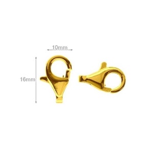 Large Vermeil 24k Gold over Sterling Silver Lobster Clasp 16mm Beading Jewelry Making
