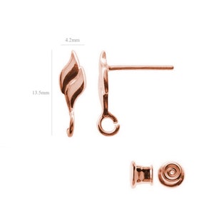 Rose Gold Sterling silver ear post silver earring post stud earring posts earrings findings jewelry supplies