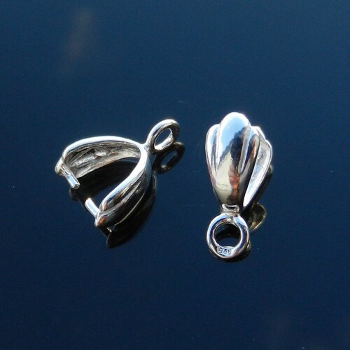 Sterling Silver Pinch Bails Pendant Bails Necklace Bails for Etsy