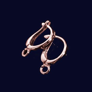 EXCLUSIVE Sterling Silver Rose Gold Lever Back Earrings, Tiny Ear Wires