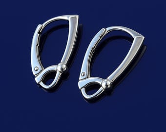Sterling Silver Lever Back Earring Findings with Gold or Rose Gold Finish