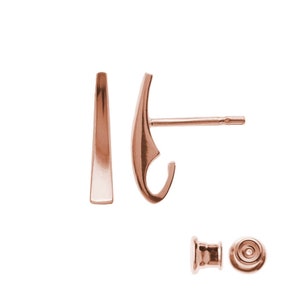 ROSE GOLD Sterling silver ear post silver earring post stud earring posts earrings findings jewelry supplies