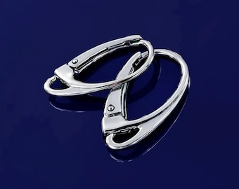 Sterling Silver Leverback Earrings: Gold, Rose Gold Plated Jewelry Findings