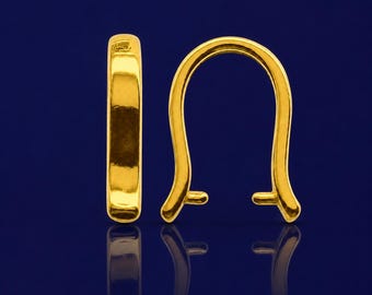 24k Vermeil Gold Pinch Bails Sterling Silver Pendant Connector
