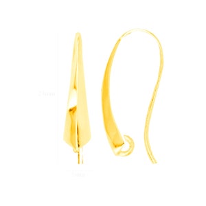 Top Quality Vermeil 24k Gold over Sterling Silver Hook earrings Findings Ear wires Earrings Dangling