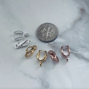 Elegante Silber Anhänger Anhängerschlaufen - Gold & Rosegold Finish - Schmuck Bastel Zubehör
